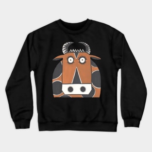 Cow. Coolest retro style cow. Moo! Crewneck Sweatshirt